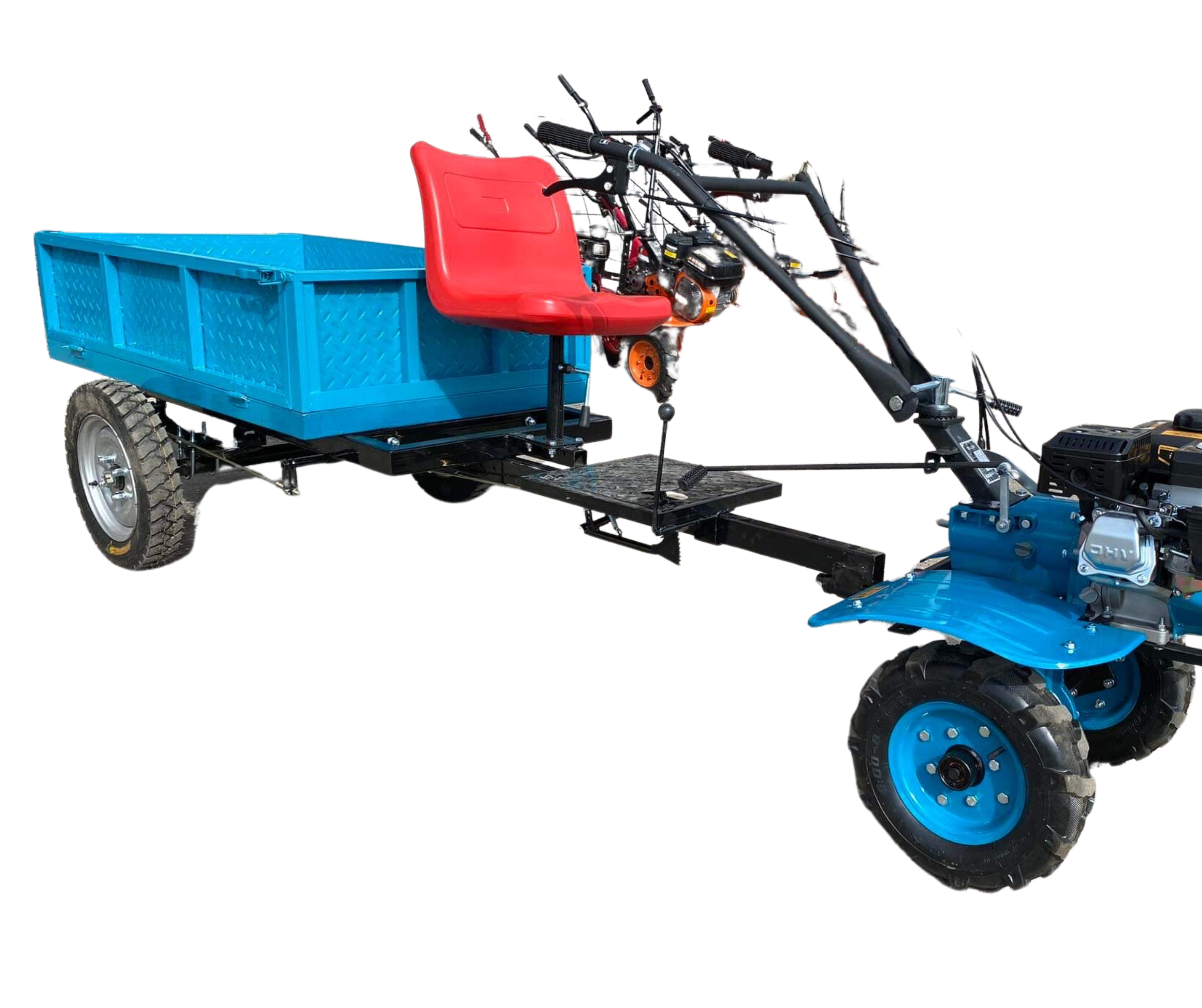 Tilhenger til motoblokk / jordfreser med fjæring